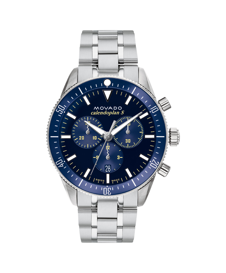 Movado Heritage Calendoplan Chronograph Blue Dial Watch