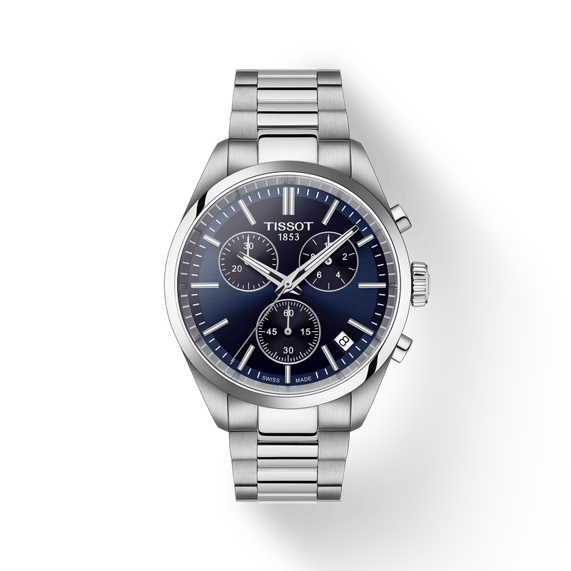 Tissot Pr100 Gents 40Mm Sterling Silver and Stainless Steel Bracelet Watch