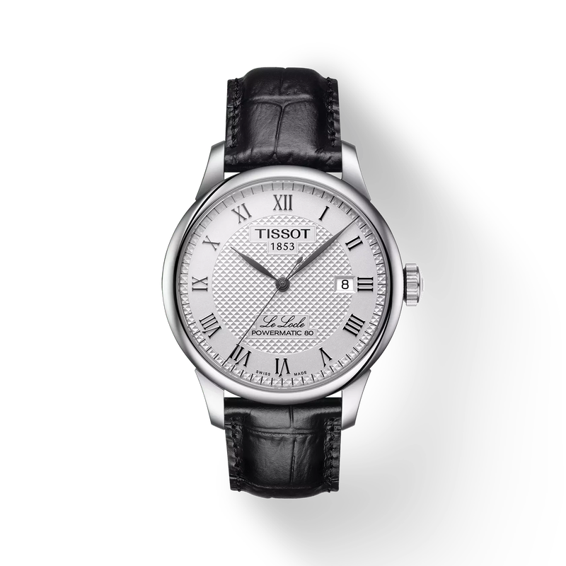 Tissot Gents Lelocle Sterling Silver 39Mm Leather Band Watch