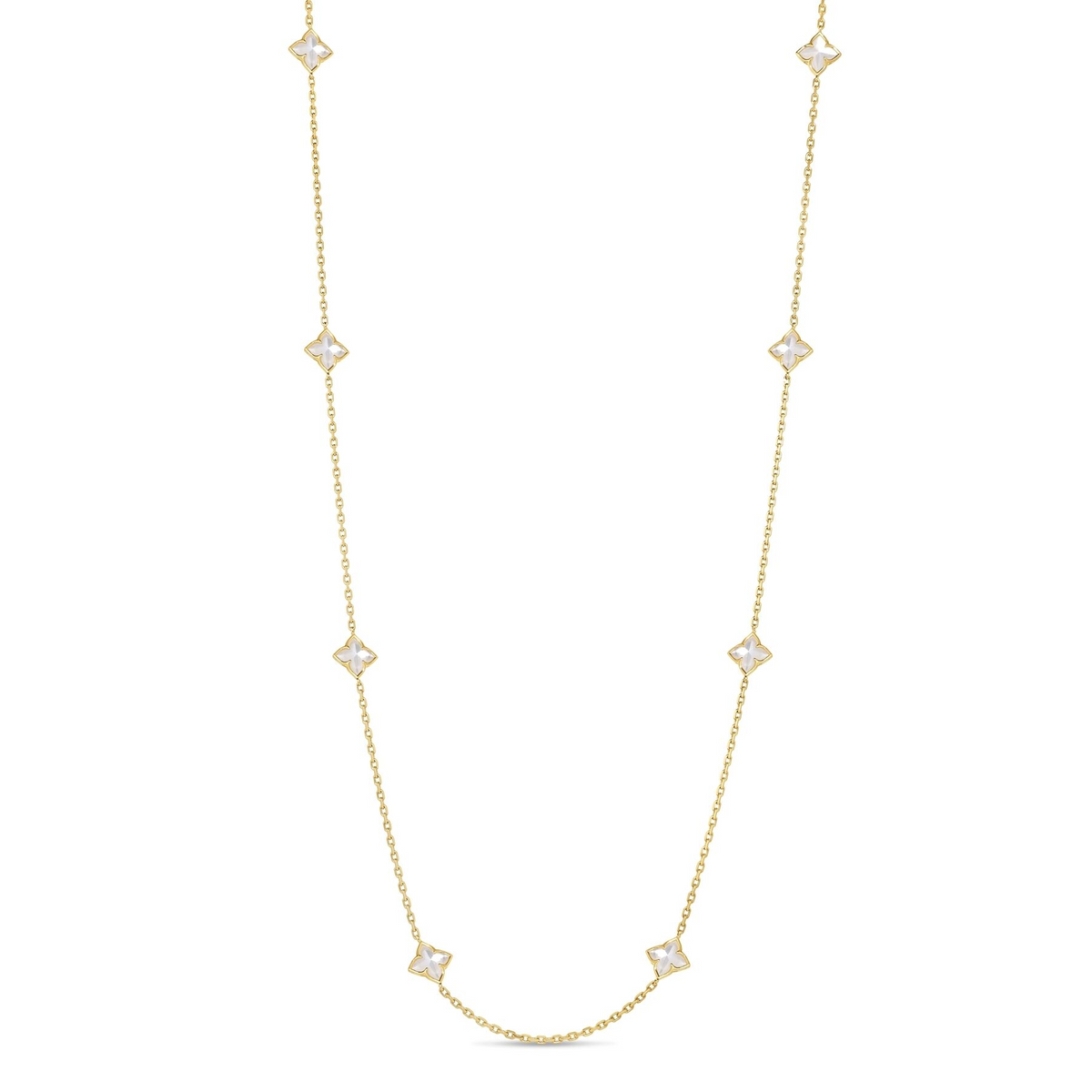 Roberto Coin 18K Yellow Gold Carnival MOP Flower Station Necklace