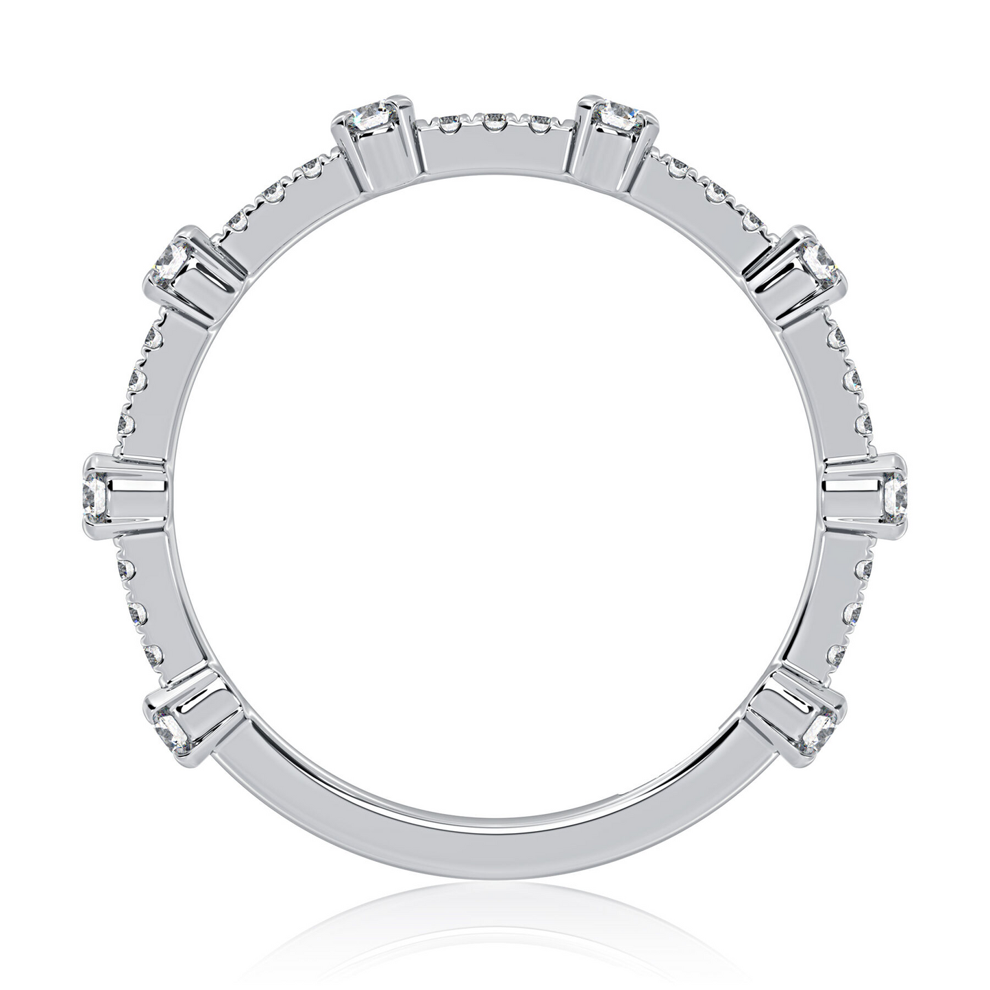 A Jaffe 14K White Gold Diamond Wedding Band