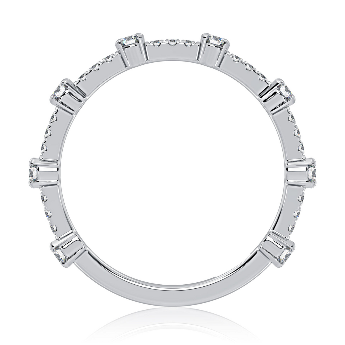 A Jaffe 14K White Gold Diamond Wedding Band