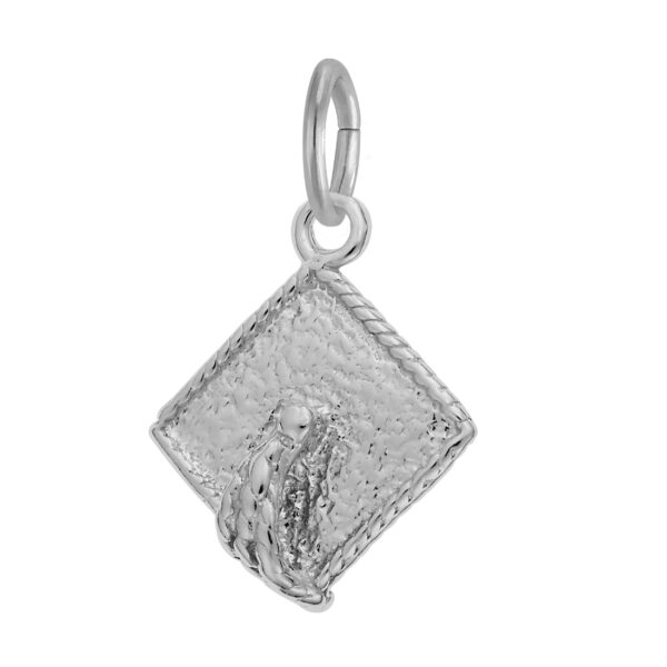 Sterling Silver Graduation Cap Accent Charm
