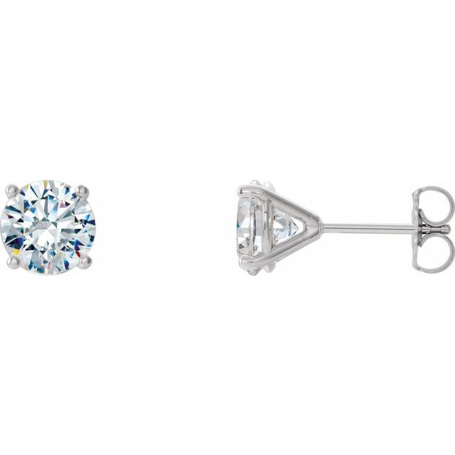 14K White Gold 3 Carat Diamond Stud Earrings