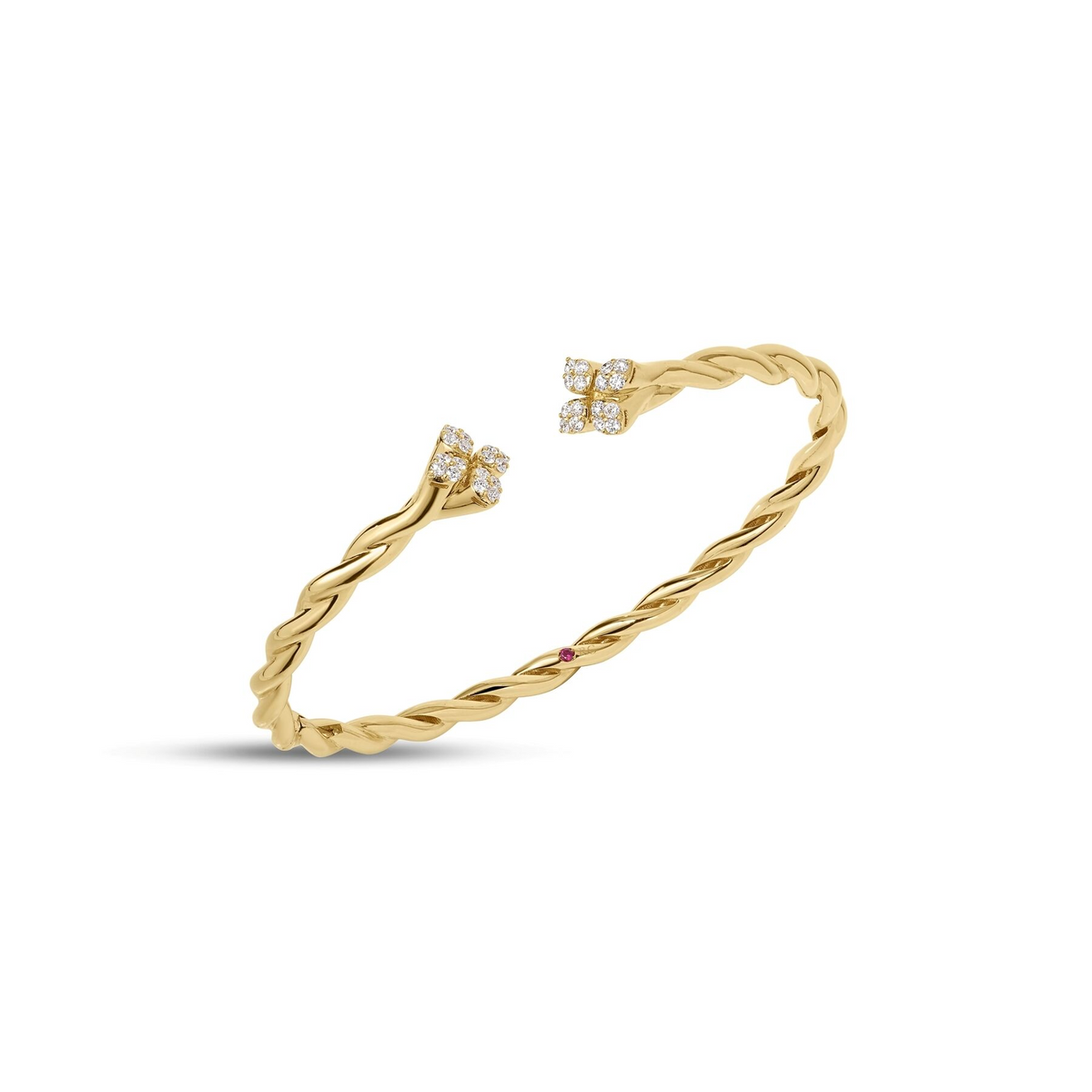Roberto Coin 18K Yellow Gold Love In Verona Twist Diamond Bangle