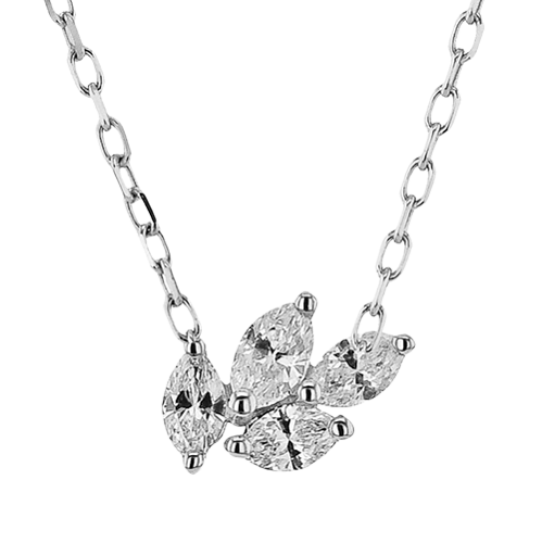 Zeghani 14K White Gold Marquise Diamond Pendant