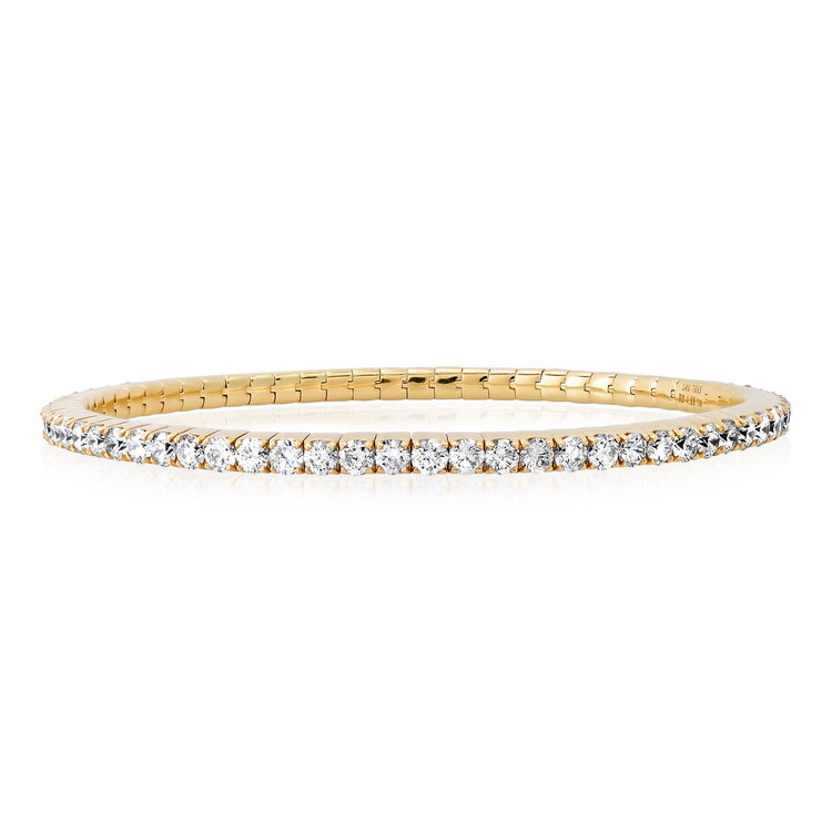 14K Yellow Gold Diamond Stretch Bracelet