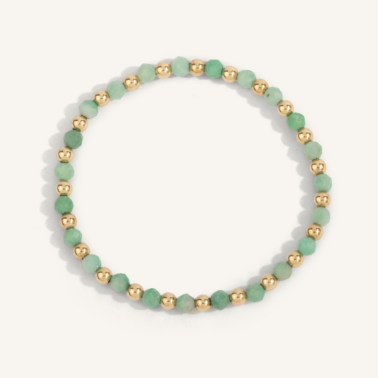 Dee Berkley Emerald Beaded Bracelet With Alternating Gold Filled Beads