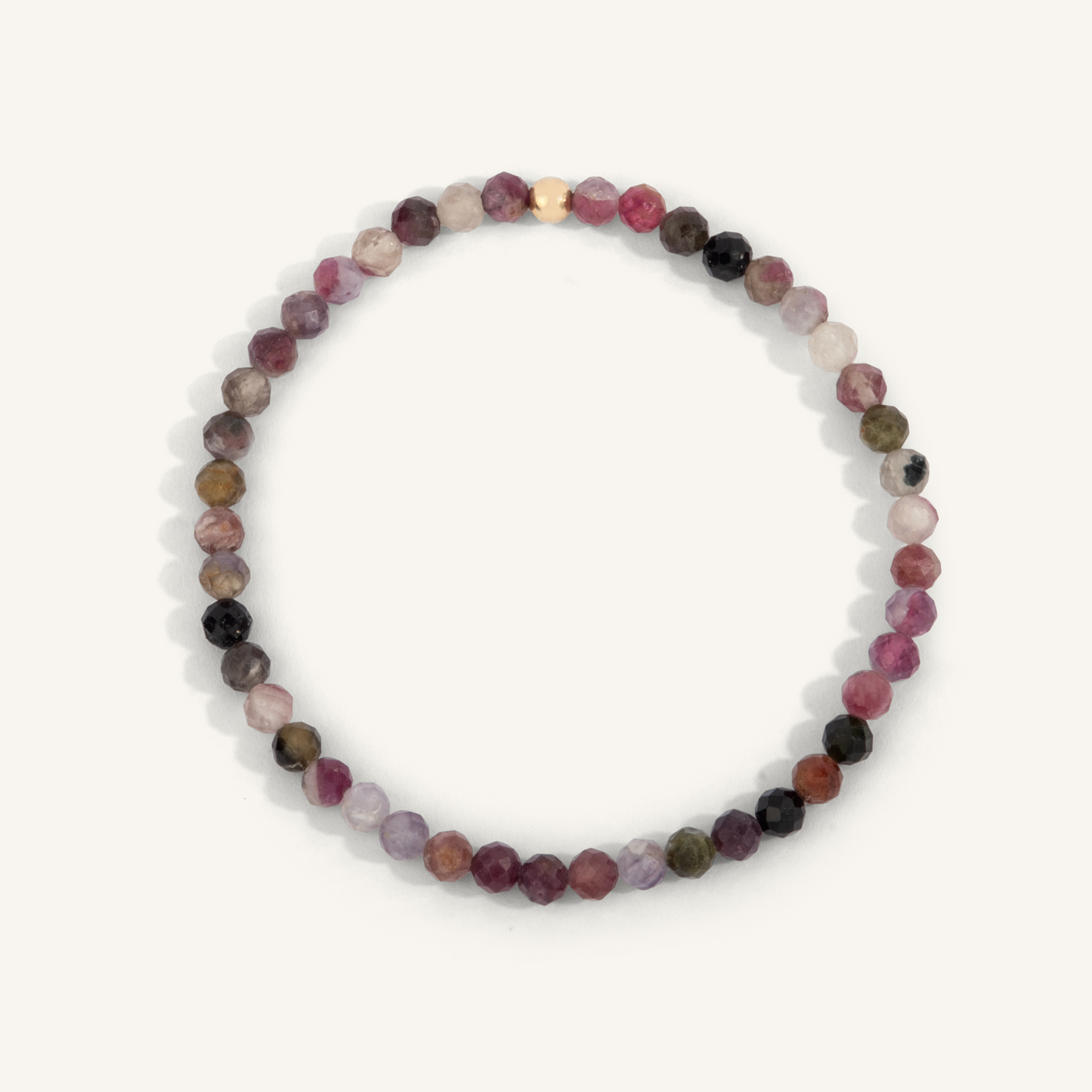 Dee Berkley October Solid Tourmaline And Gold Filled Beaded Bracelet