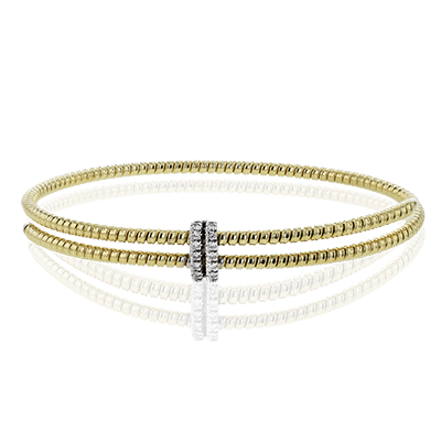 Simon G 14K Two Tone Diamond Bar Bypass Bangle