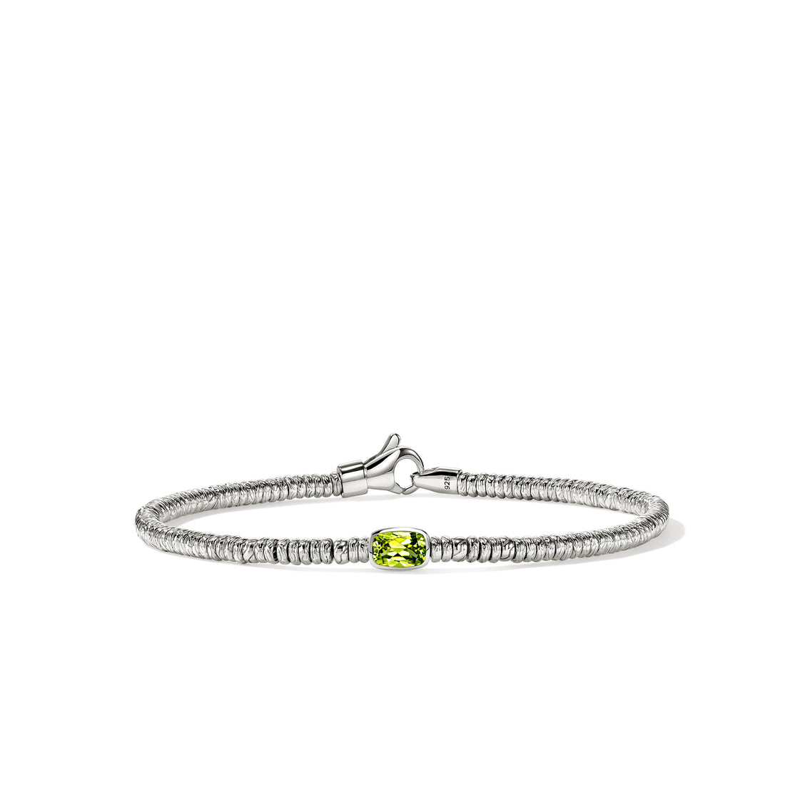 John Hardy Sterling Silver Heishi Peridot Rondel Bracelet