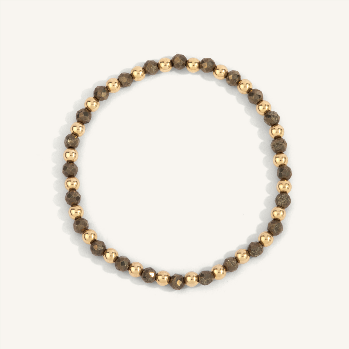 Dee Berkley Pyrite & Gold Filled Beaded Bracelet