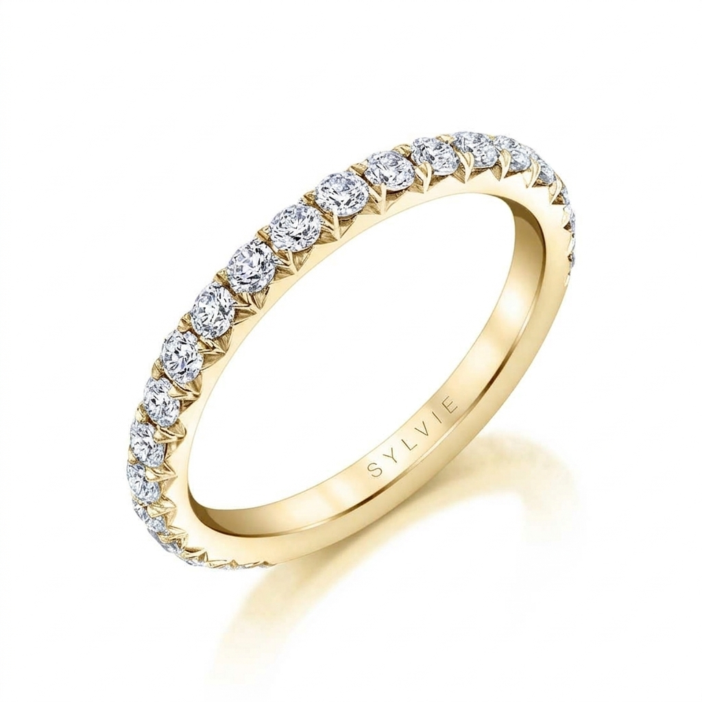 Sylvie 14K Yellow Gold Pave Diamond Band