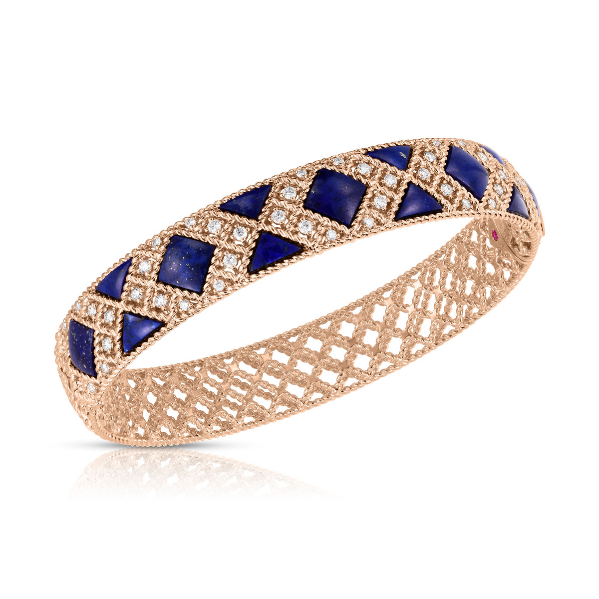 Roberto Coin 18K Rose Gold Palazzo Ducale Diamond And Lapis Bangle