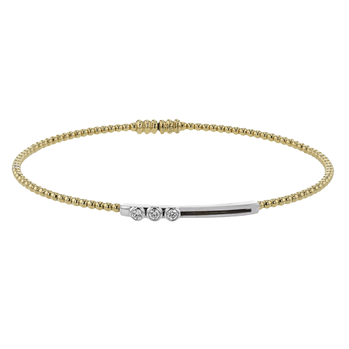 Simon G 14K Two Tone Bezel Set Floating Diamond Bangle