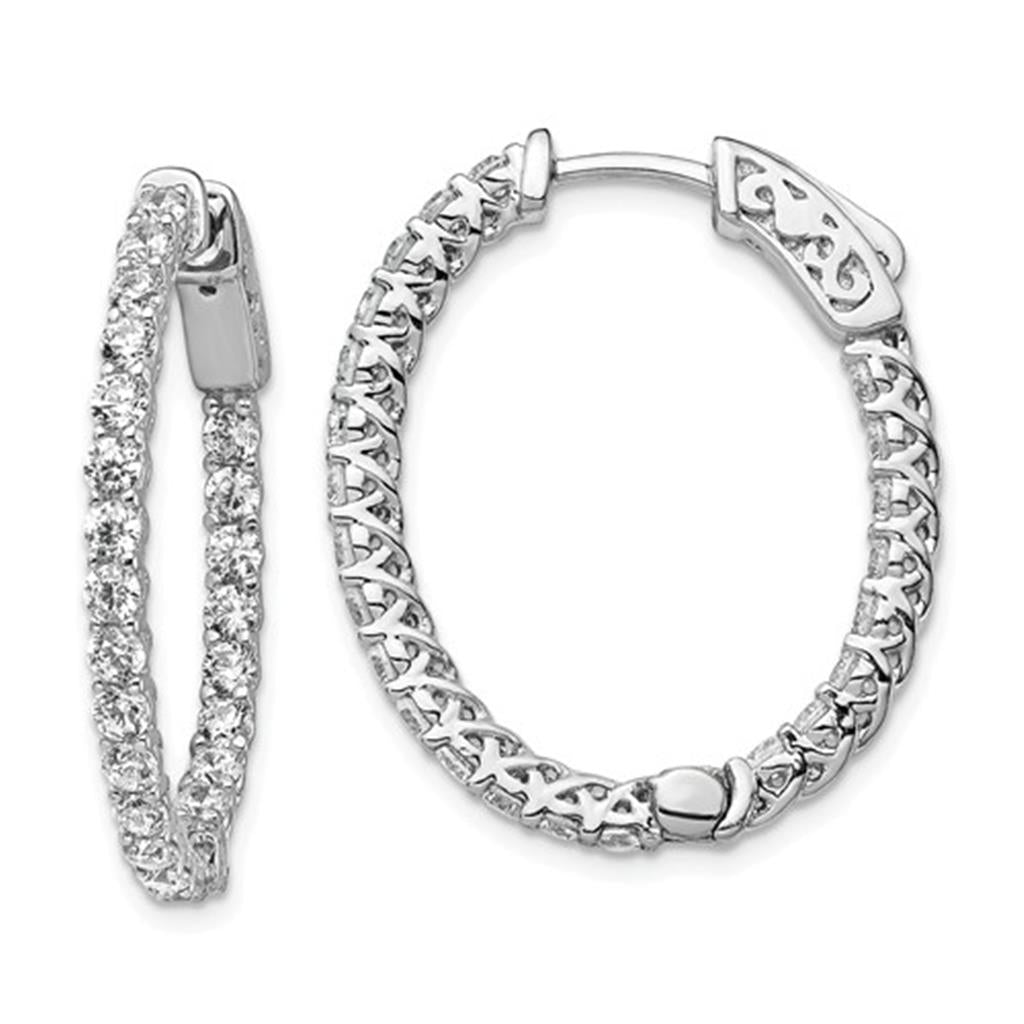 Rolland's Designs CZ Inside Out Hoop Earrings
