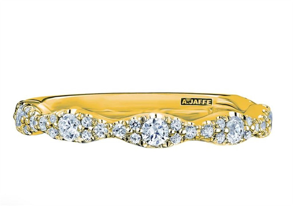 A Jaffe 14K Yellow Gold Diamond Wedding Band