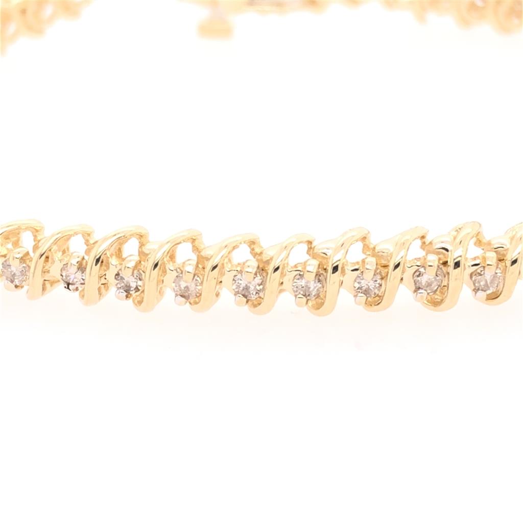 Estate 14K Gold Diamond Tennis Bracelet