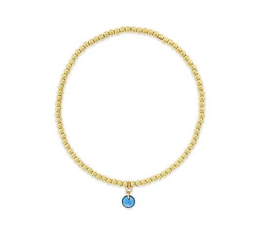 Dee Berkley Gold & Blue Topaz Beaded Bracelet