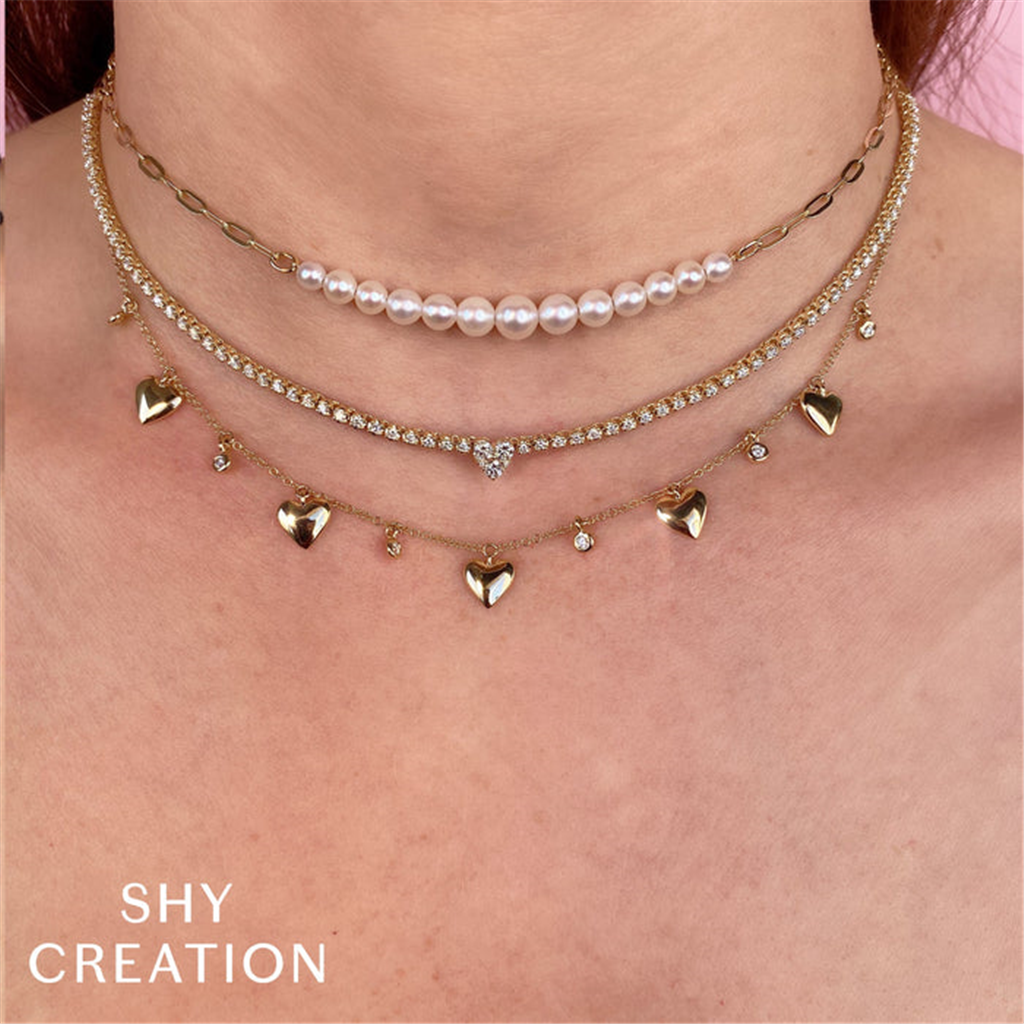 Shy 14Ky Cultured Pearl Necklace