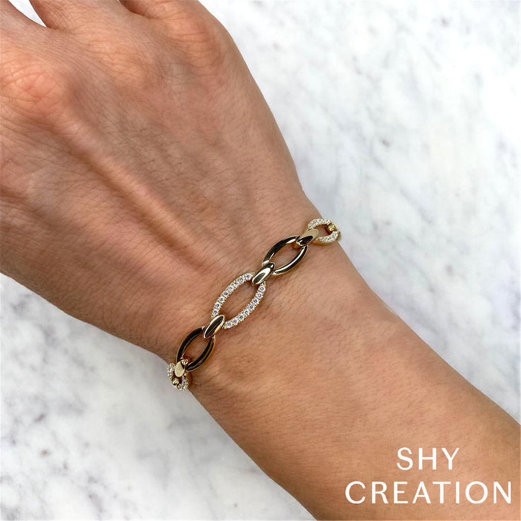 Shy Creation Diamond Link Bracelet