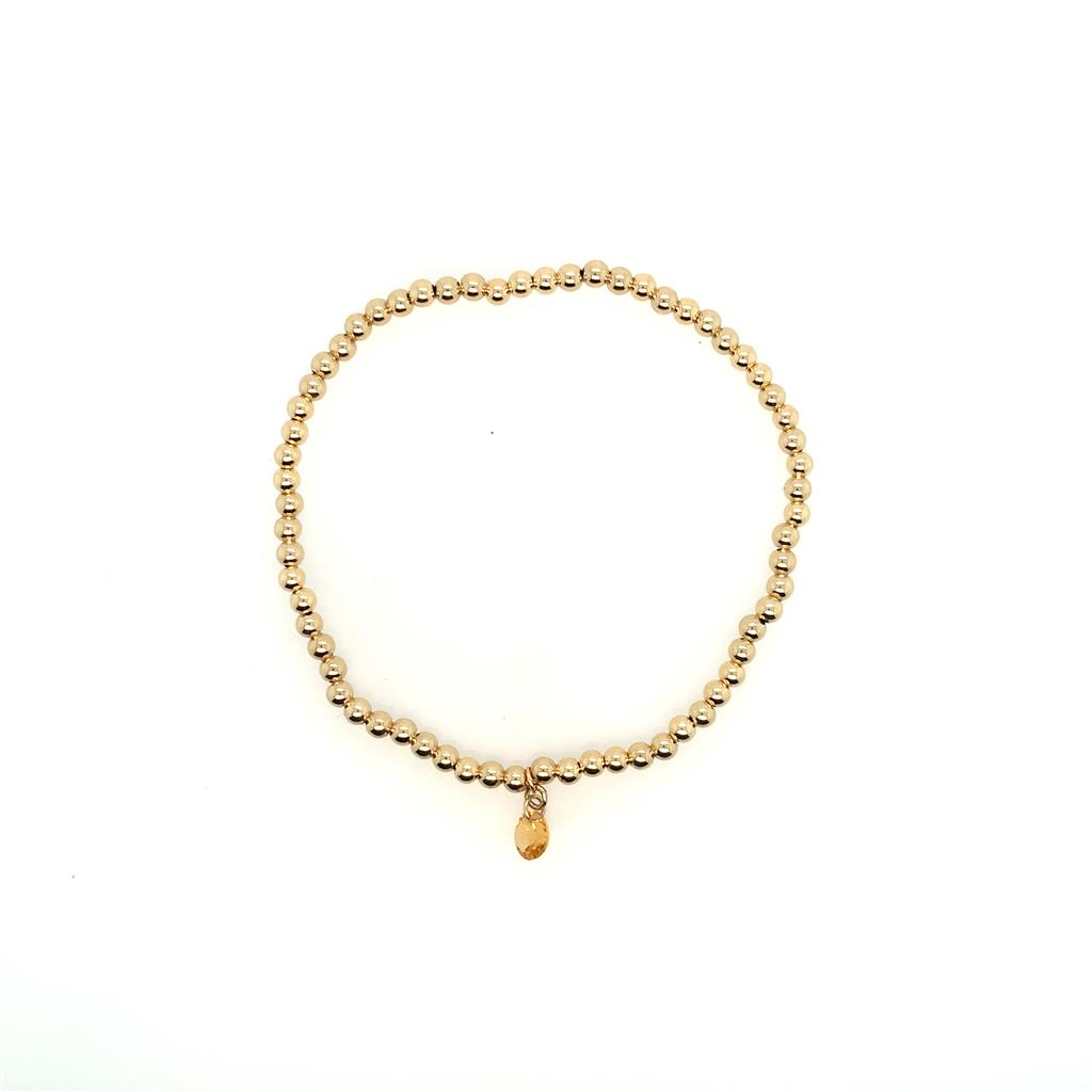 Dee Berkley Gold & Citrine Beaded Bracelet