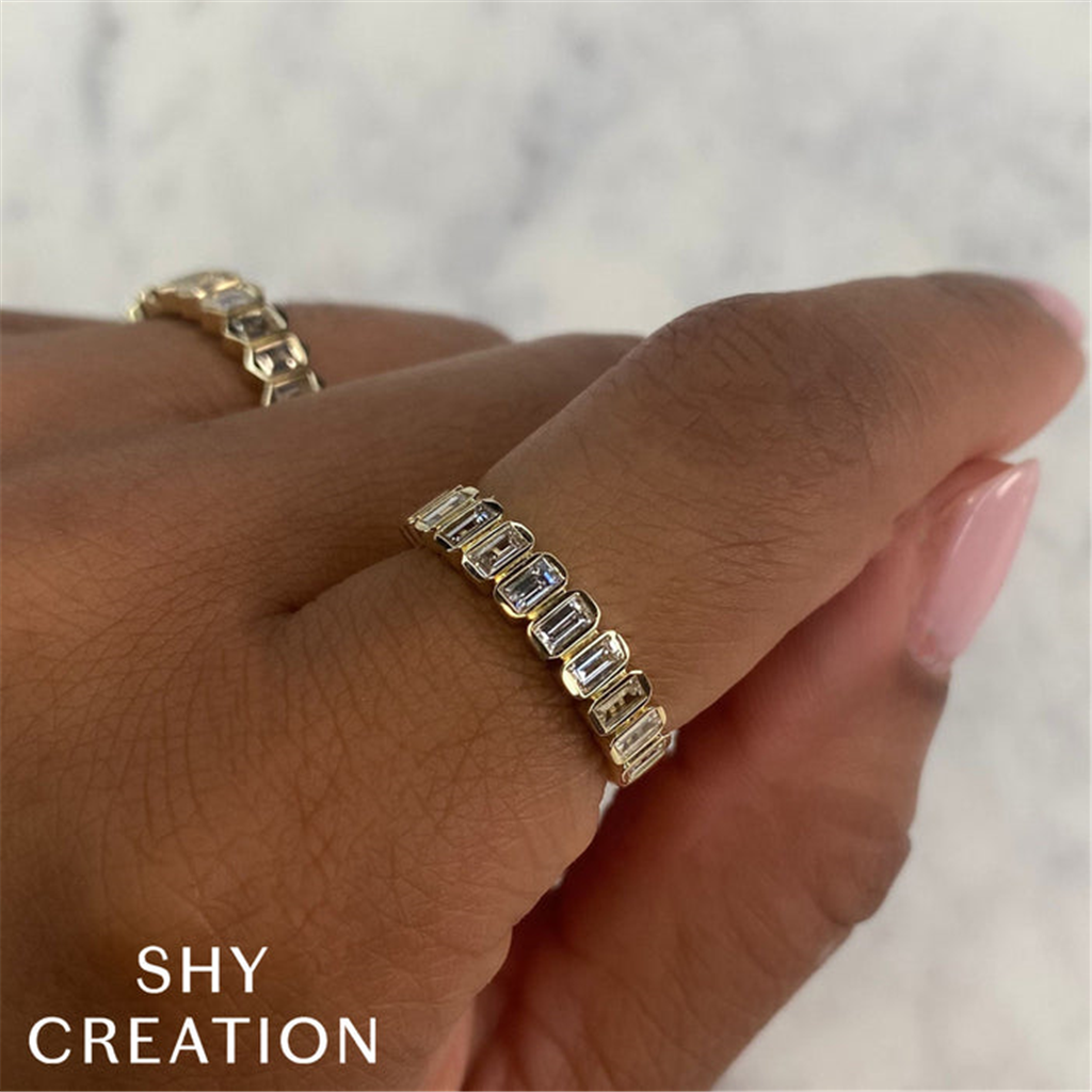 Shy Creation Diamond Baguette Band