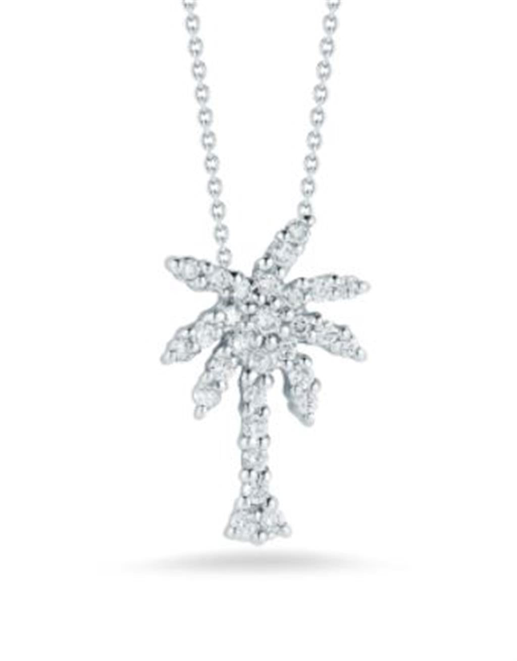 Roberto Coin 18K White Gold Diamond Palm Tree Necklace