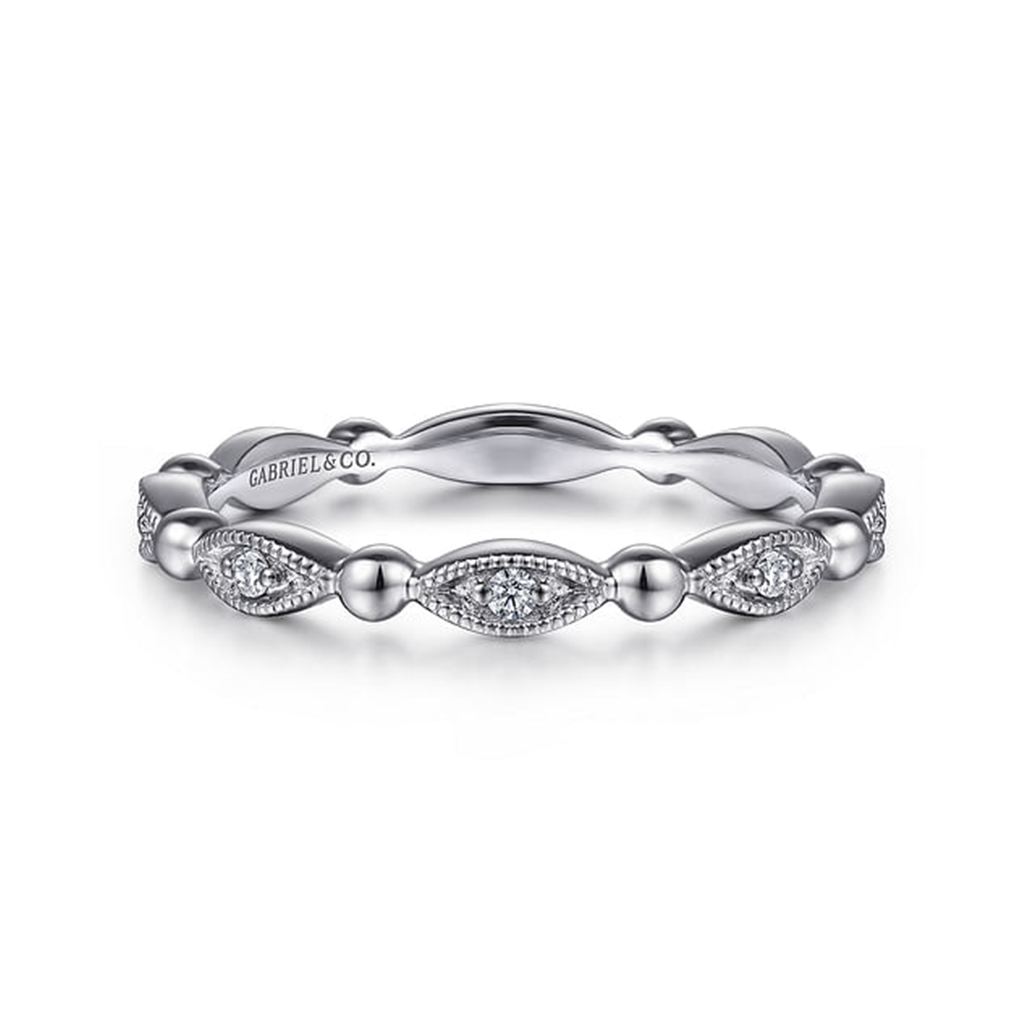 Gabriel 14Kw Diamond Marquise & Bujukan Bead Station Band