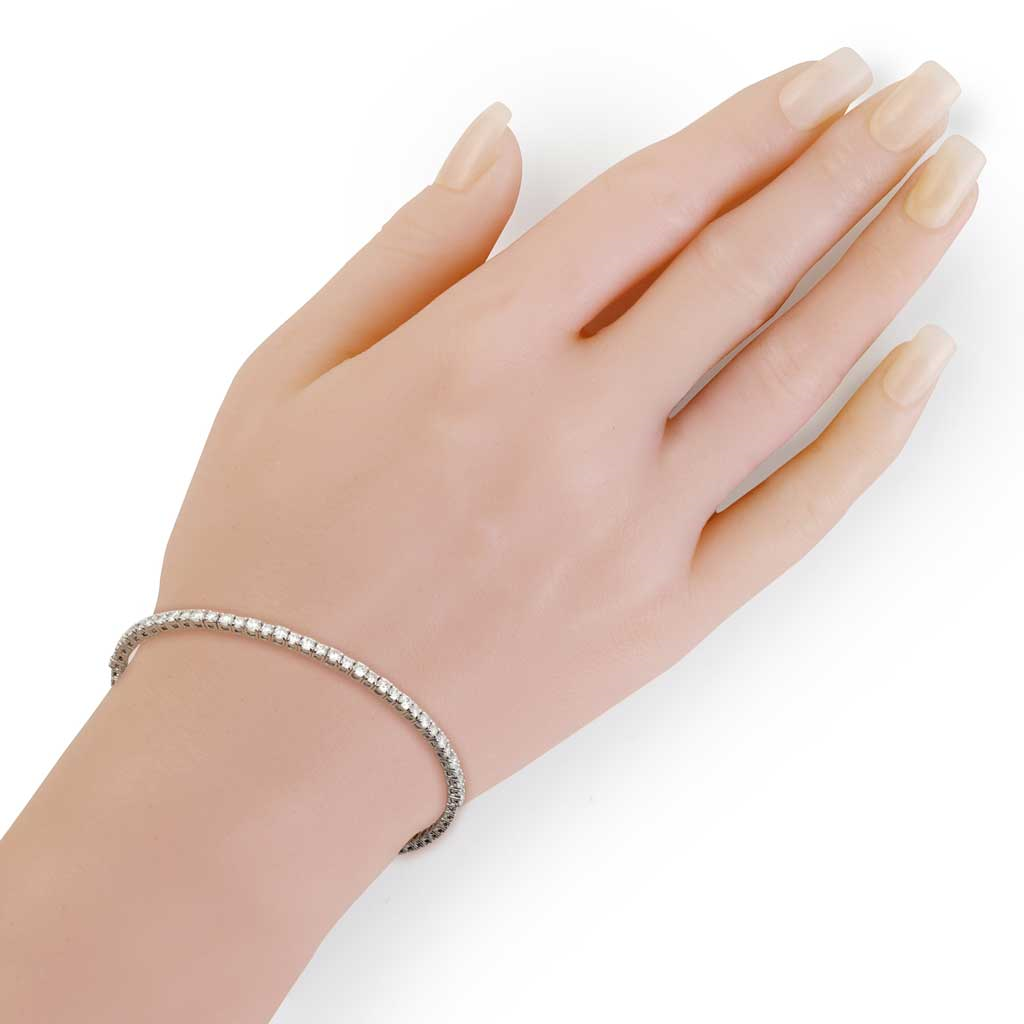 Rolland's Design Diamond Tennis Bangle with Flexible Band