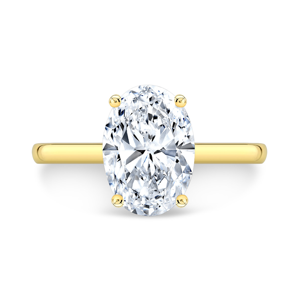White Gold Lab Grown Diamond Oval Solitare Engagement Ring