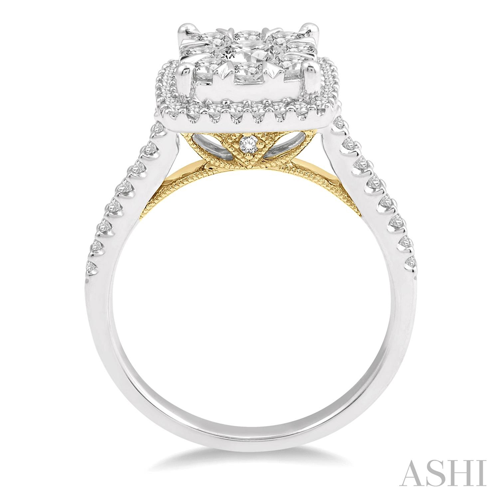 Rolland's Designs Cushion Shape Diamond Cluster Ring -1.00ct