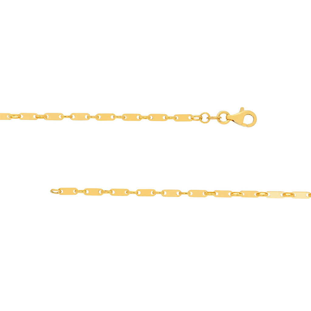 Rolland's Designs 14K Yellow Gold Flat Link Chain Necklace