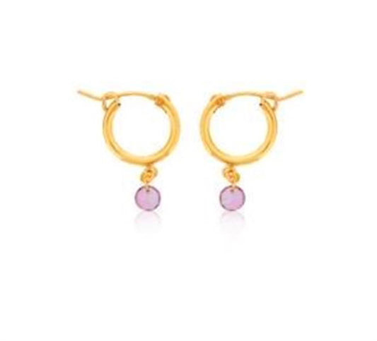 Dee Berkley Pink Topaz Drop Earrings