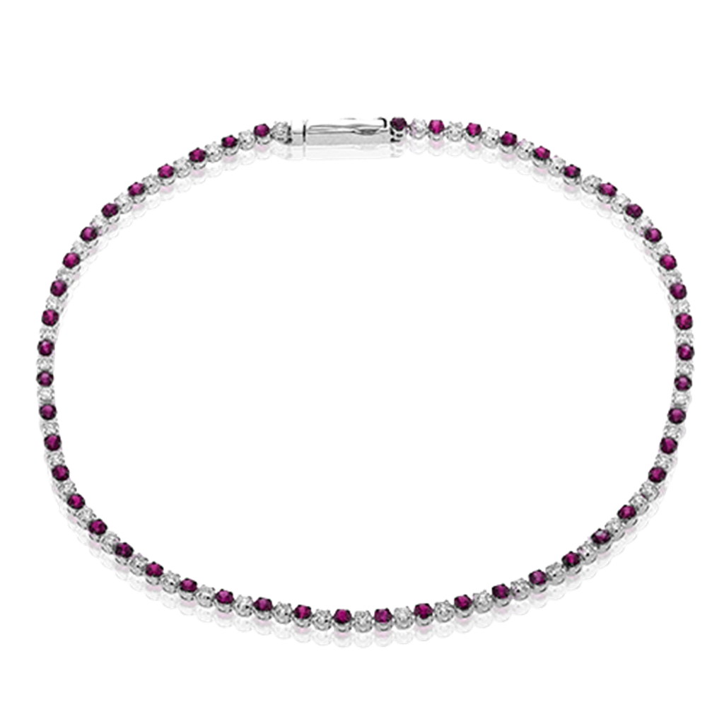 Simon G. 14K White Gold Ruby & Diamond Bracelet