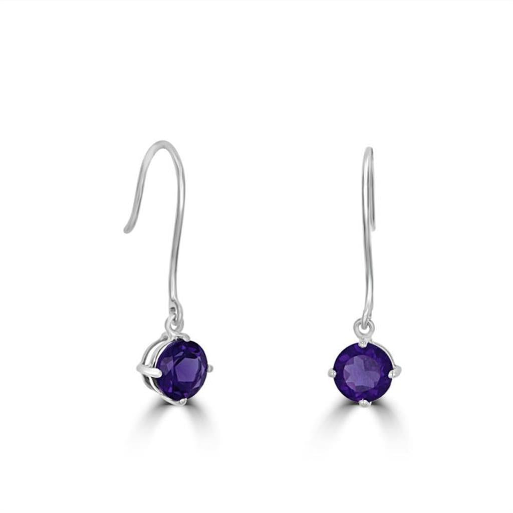 Rollands Designs Wire Drop Amethyst Earrings