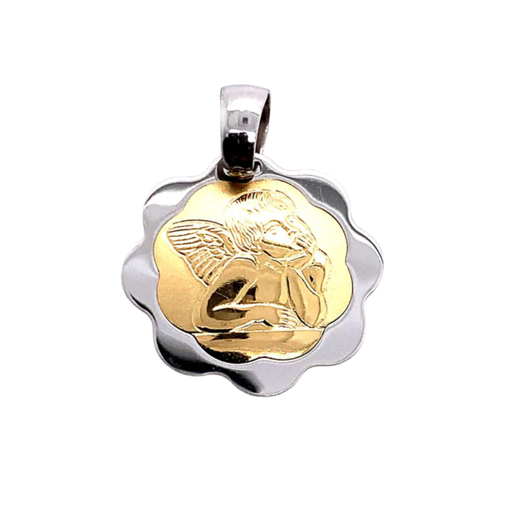 Rolland's Designs 14K Gold Cherub Angel Medallion