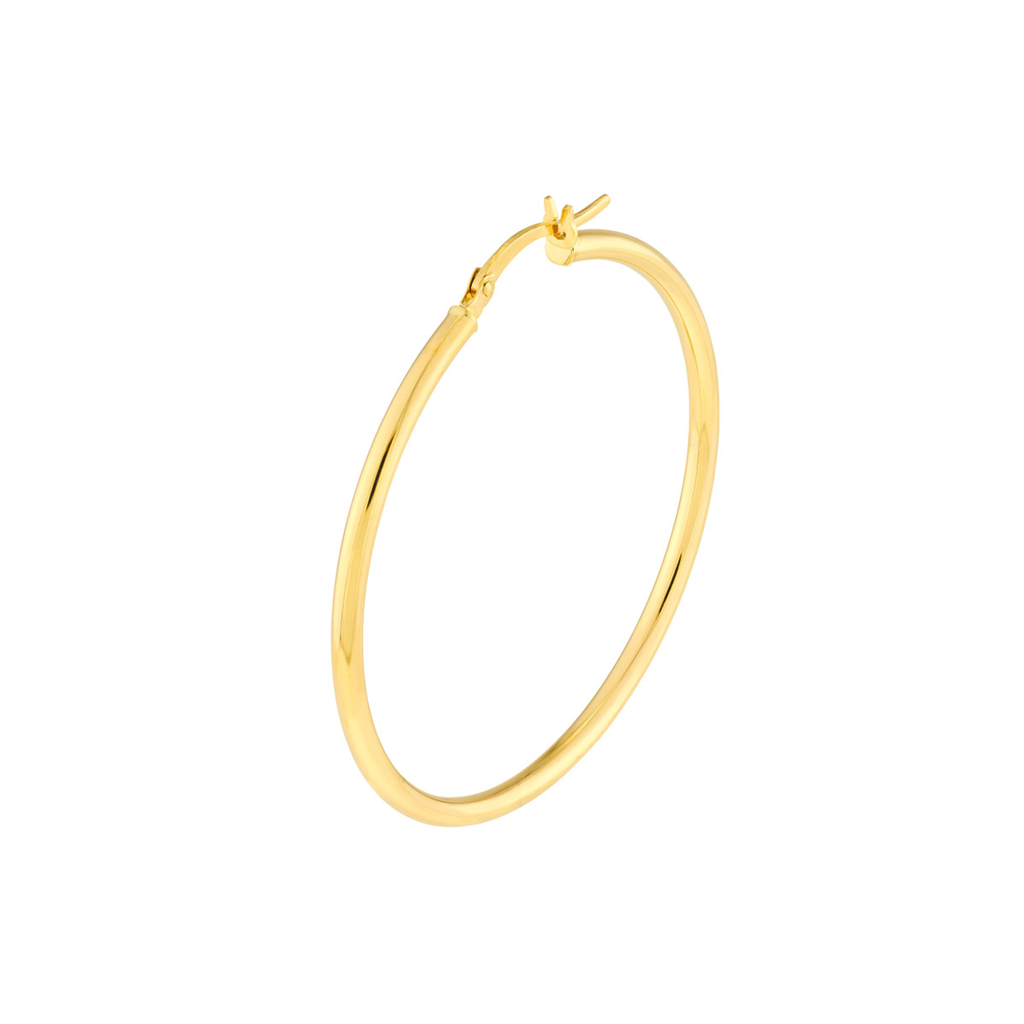 Rolland's Designs 14K Gold Round Tube Hoops