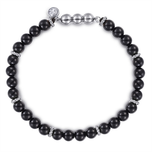 Gabriel Sterling Silver & Black Onyx Beaded Bracelet