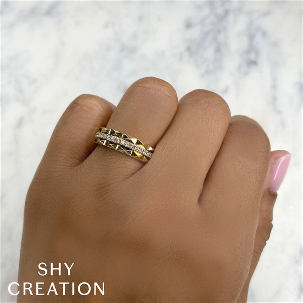 Shy Creation Yellow Gold Diamond Fashion Band