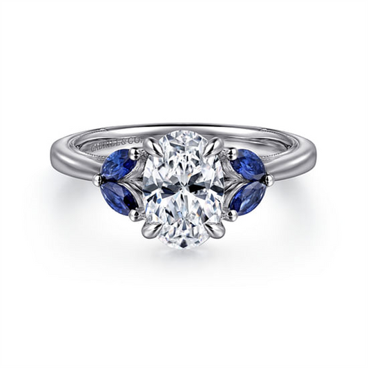 Gabriel "Dani" White Gold and Sapphire Semi-Mount