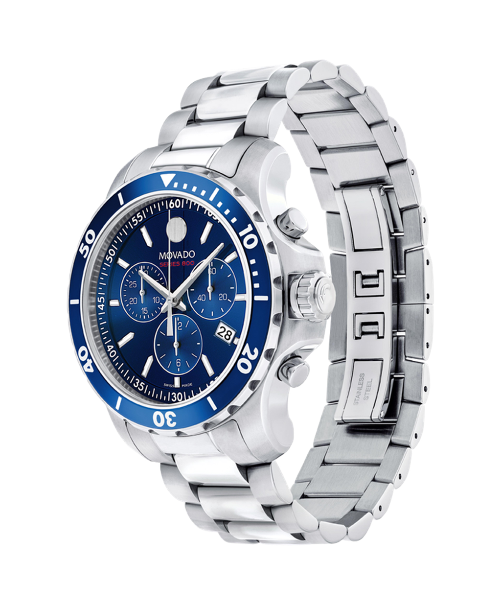 Movado 42Mmm Series 800 Chronograph Blue