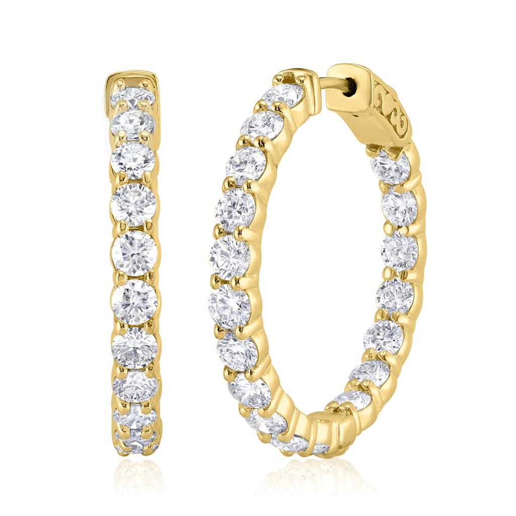 Rolland's Designs Diamond In-And-Out Hoop Earrings