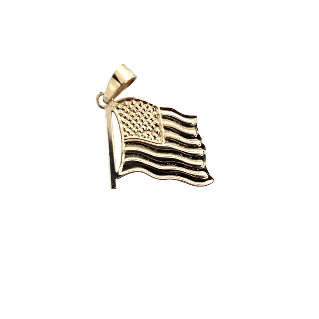 Estate 14K Yellow Gold Flag Pendant Charm