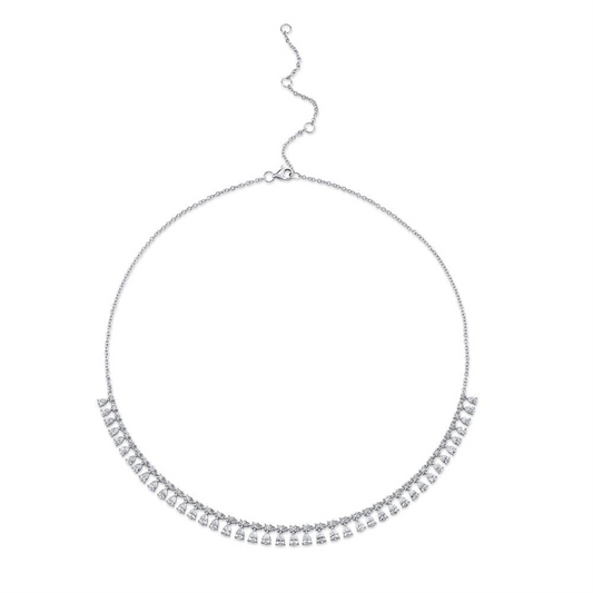 Shy 14Kw Diamond Drop Tennis Necklace