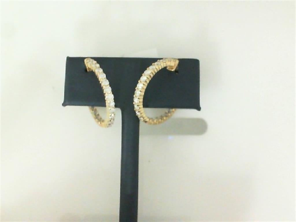 Rolland's Designs Diamond In-And-Out Hoop Earrings