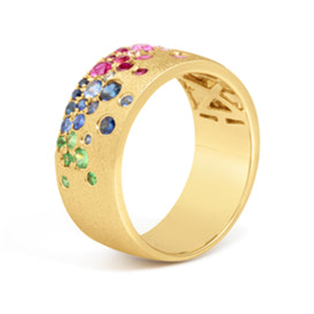Dilamani Rainbow Sapphire & Tsavorite Band