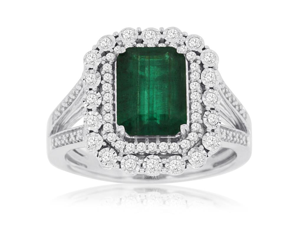 Rolland's Designs Emerald Diamond Ring