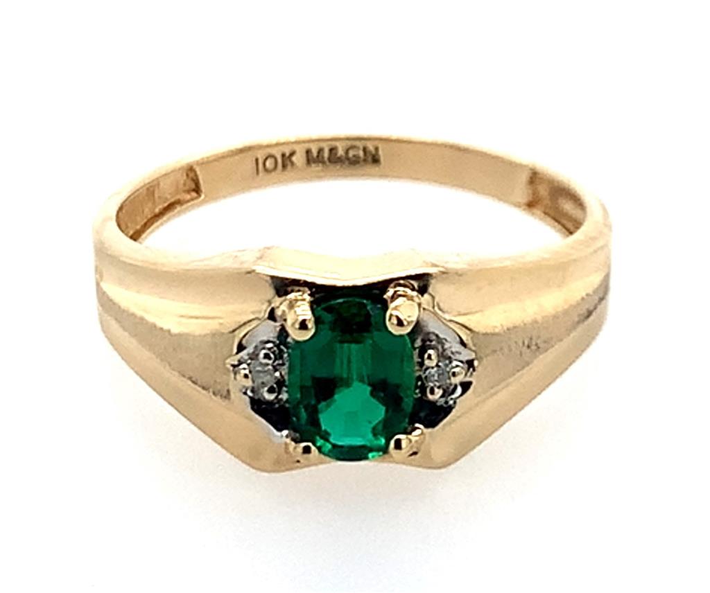 Estate 10K Gold Lab Grown Diamond Ring