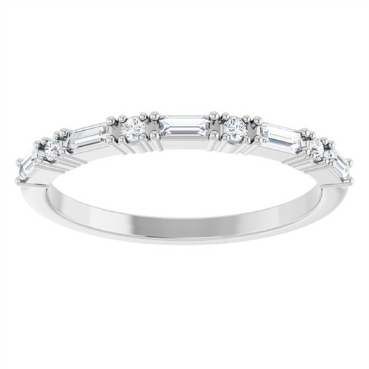 Rolland's Designs 14K White Gold Diamond Alternating Band